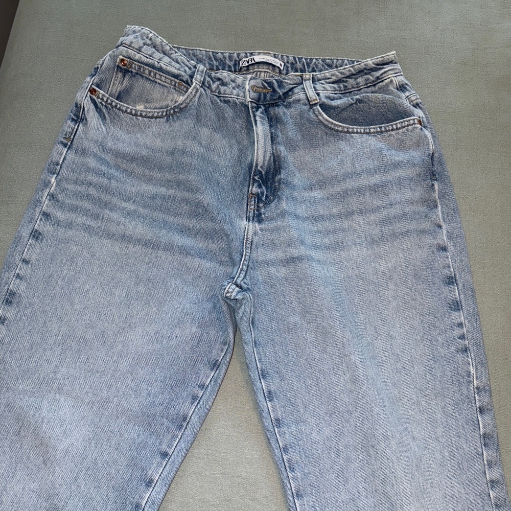Zara Light Blue Straight Leg Jeans